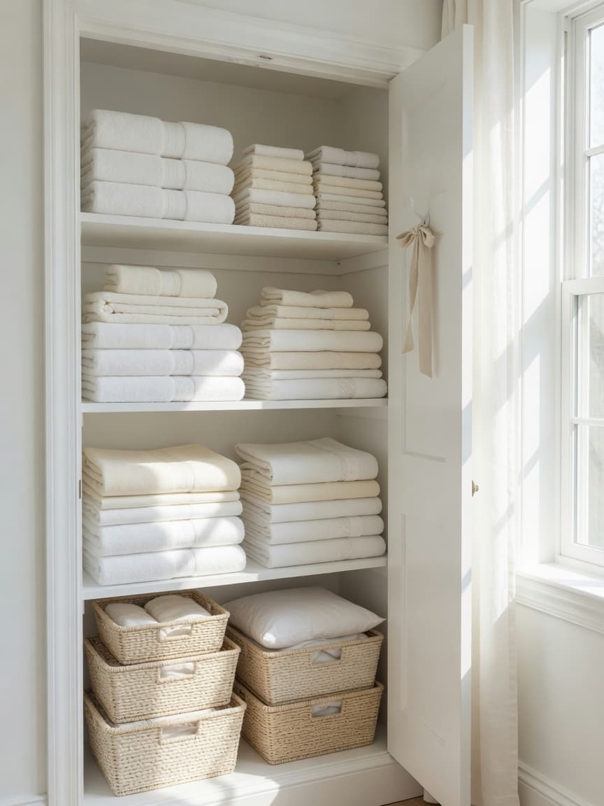 A tidy linen closet